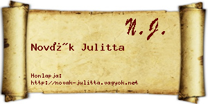 Novák Julitta névjegykártya